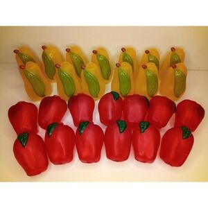 Lot of Retro Faux Fruit  Christmas Light Covers  13 Apples 13 Pears